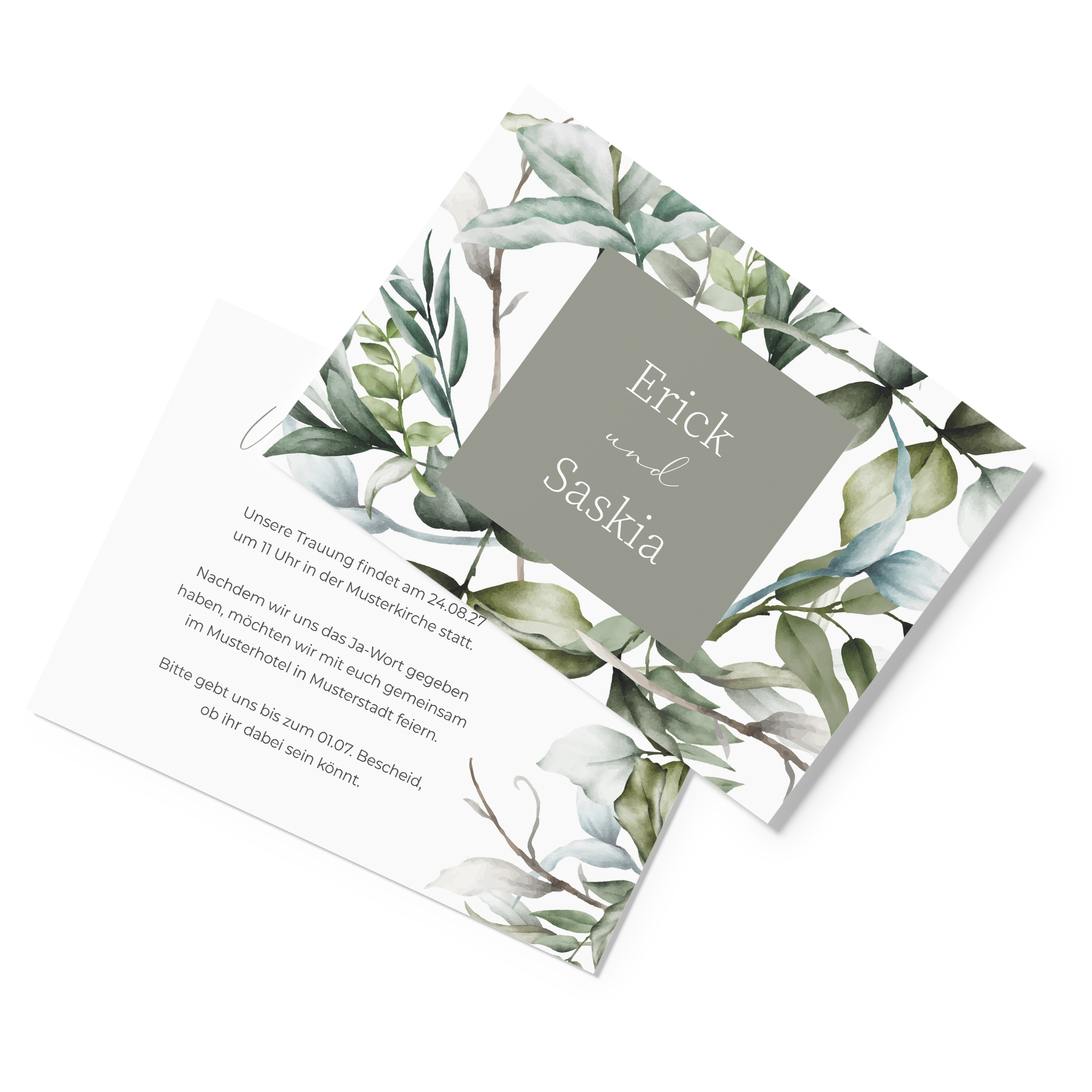 Postkarte DIN A6 im Querformat - Greenery - "Pure Greenery"