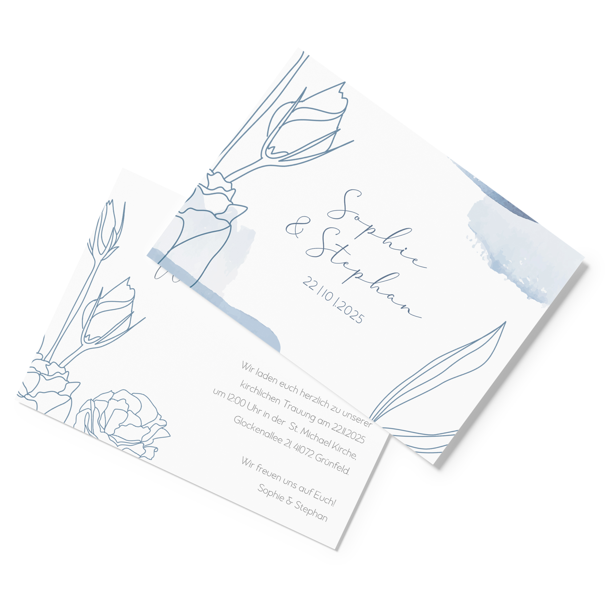 Postkarte DIN A6 im Querformat - Aquarell "midnight petals"