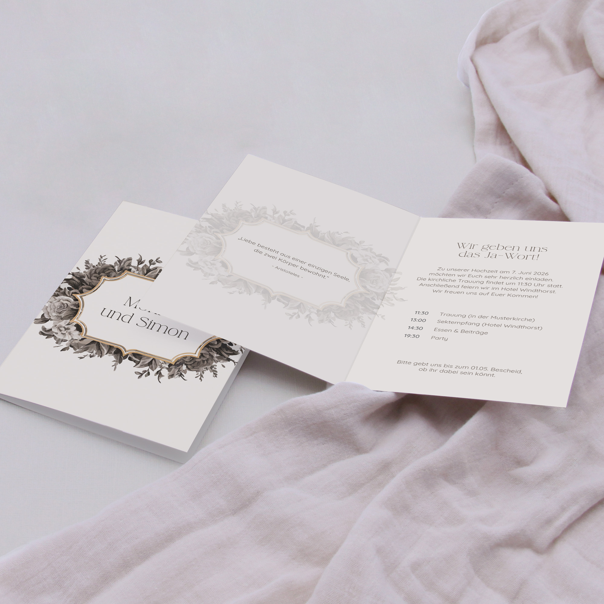 Klappkarte DIN A6 im Hochformat - Vintage - "Baroque Frame"