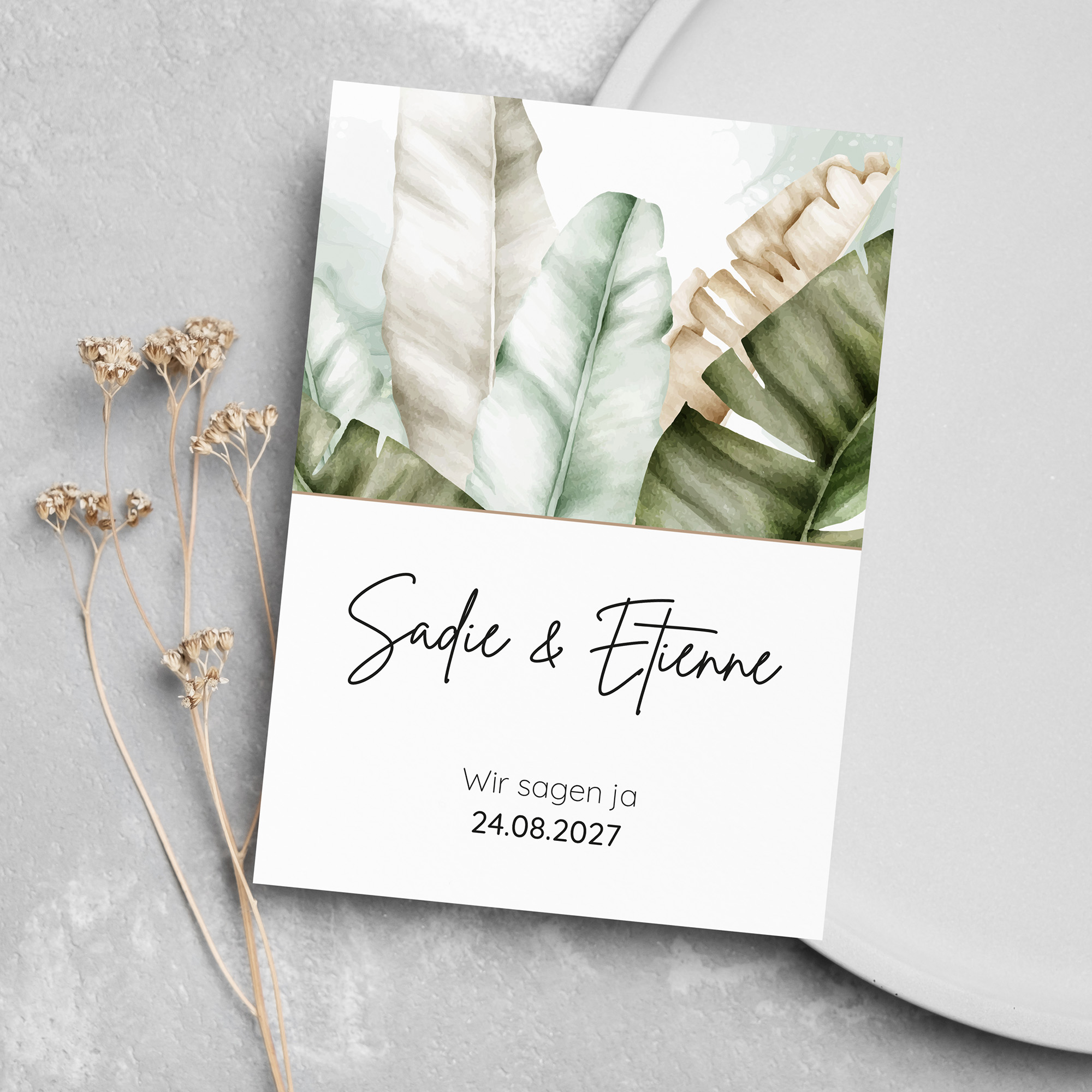 Postkarte DIN A6 im Hochformat - Greenery "Manila 01"