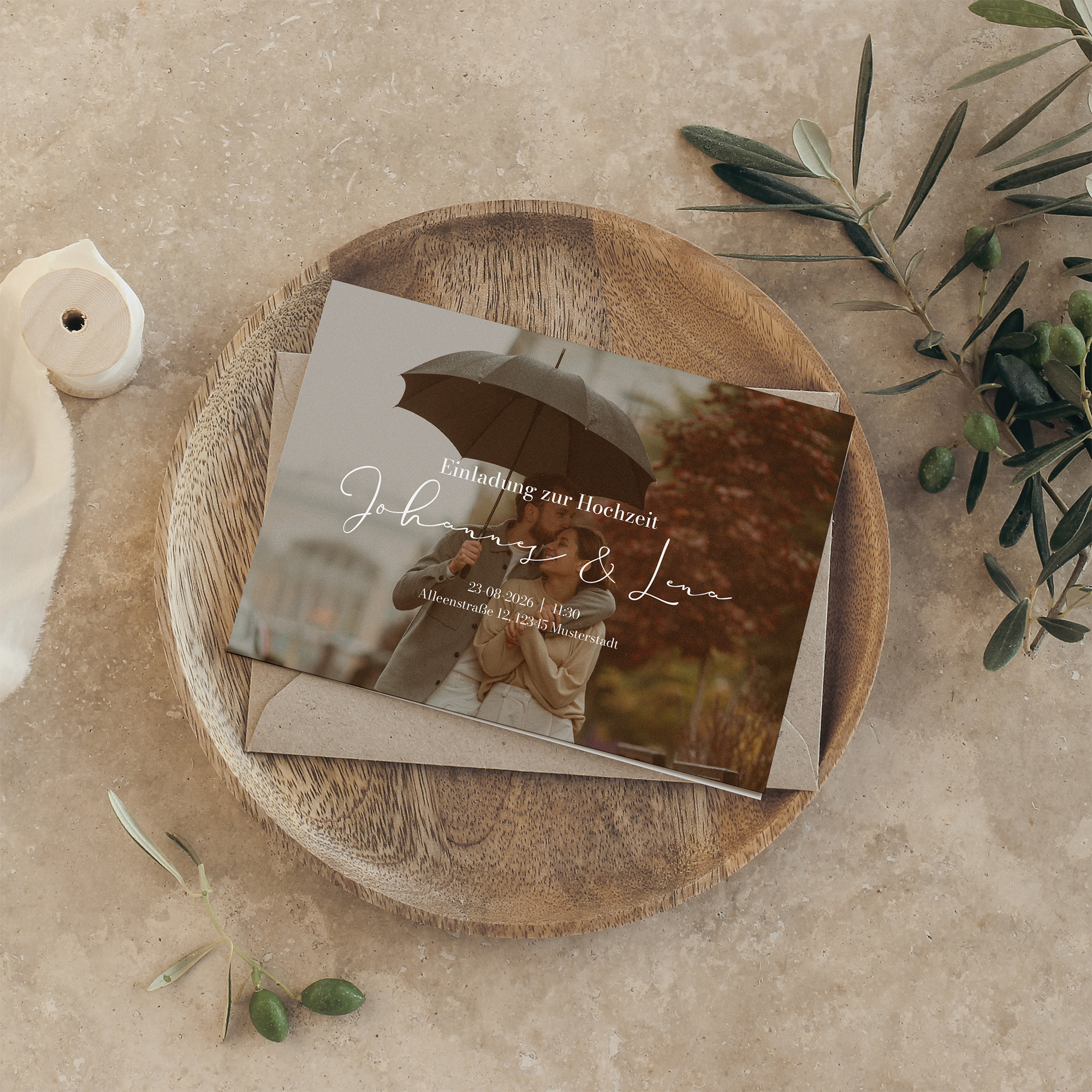 Klappkarte DIN A6 im Querformat - Vintage - "Golden Memories"