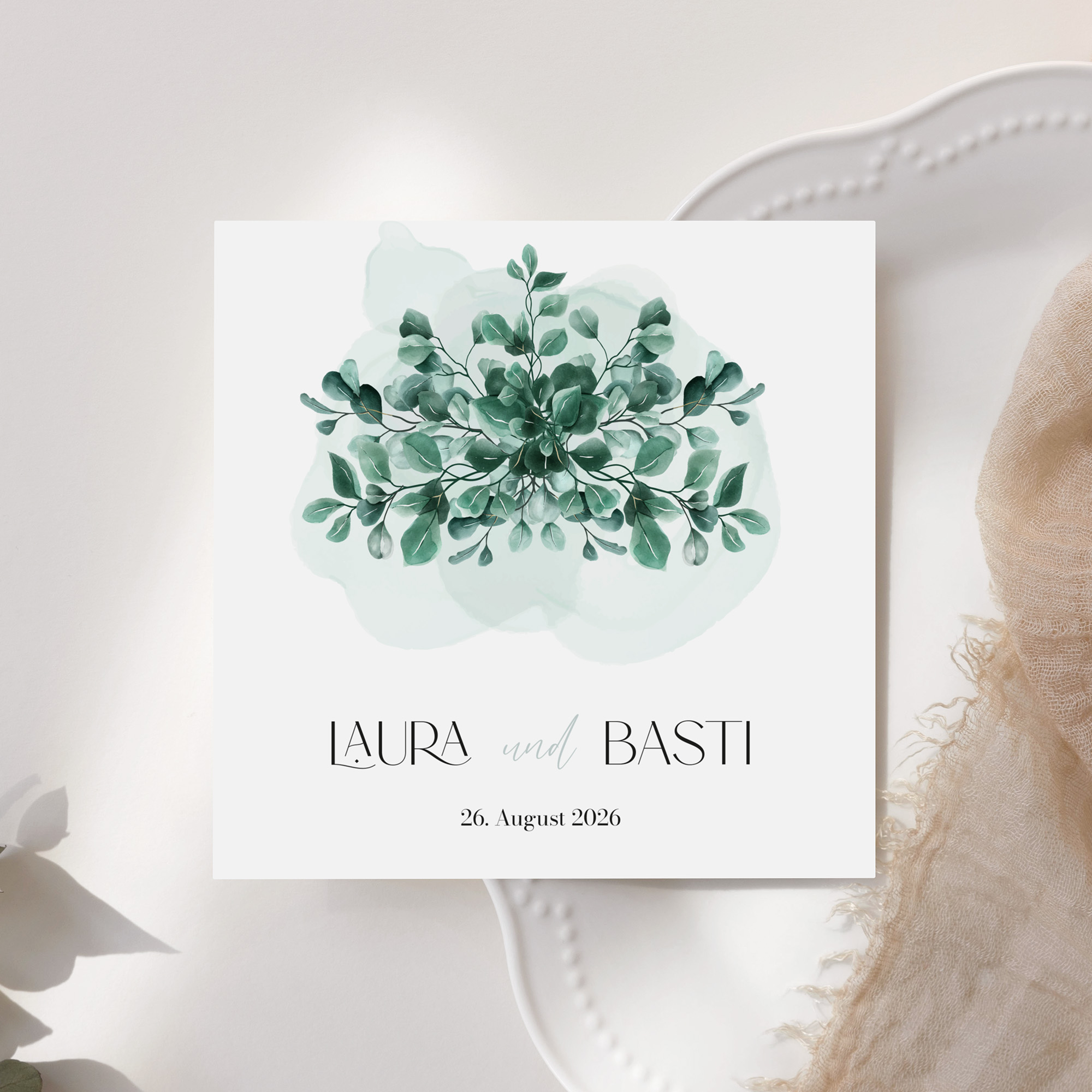 Postkarte Quadrat 148 x 148 mm - Greenery "Eucalyptus Crown"