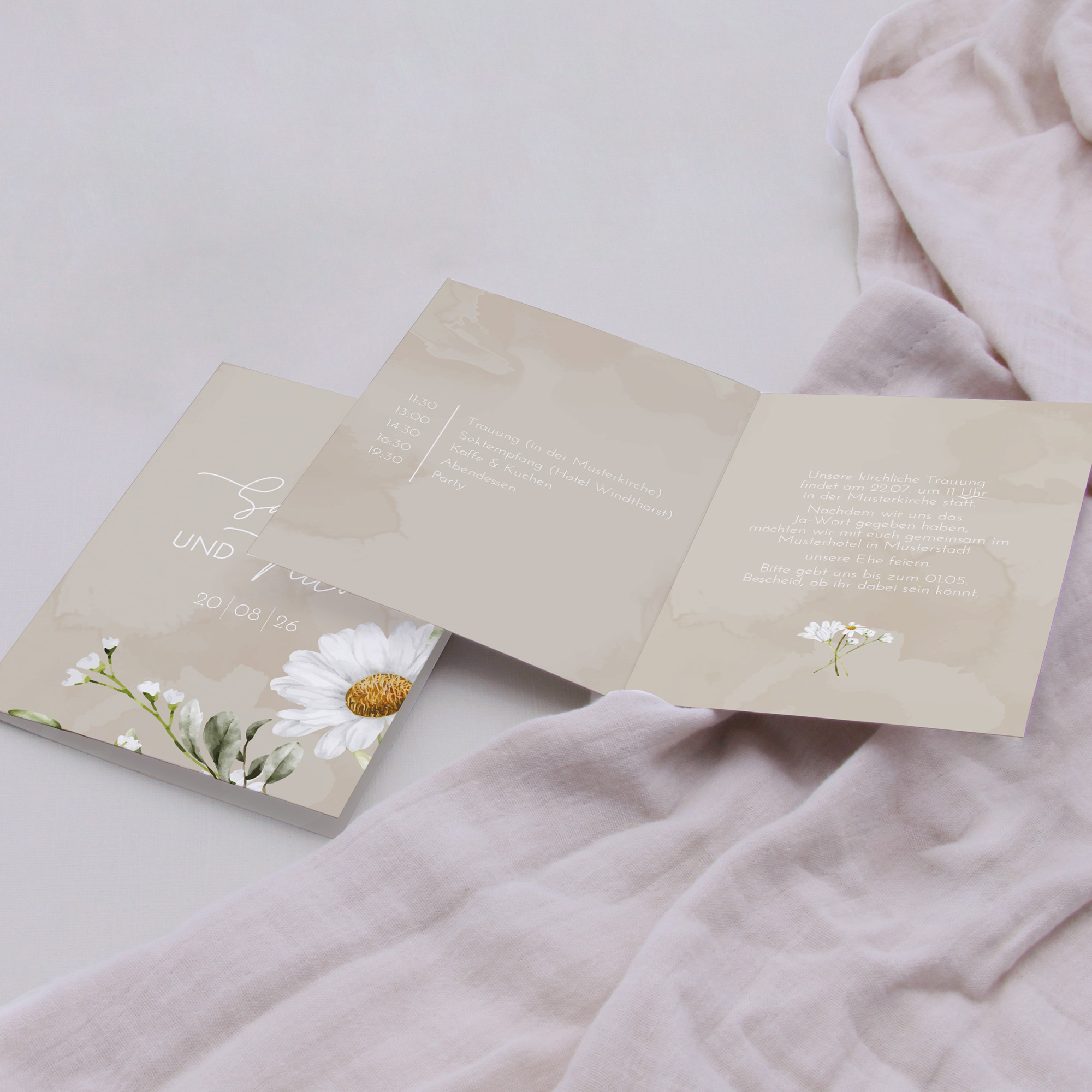 Klappkarte DIN A6 im Hochformat - Floral "Daisy Field"