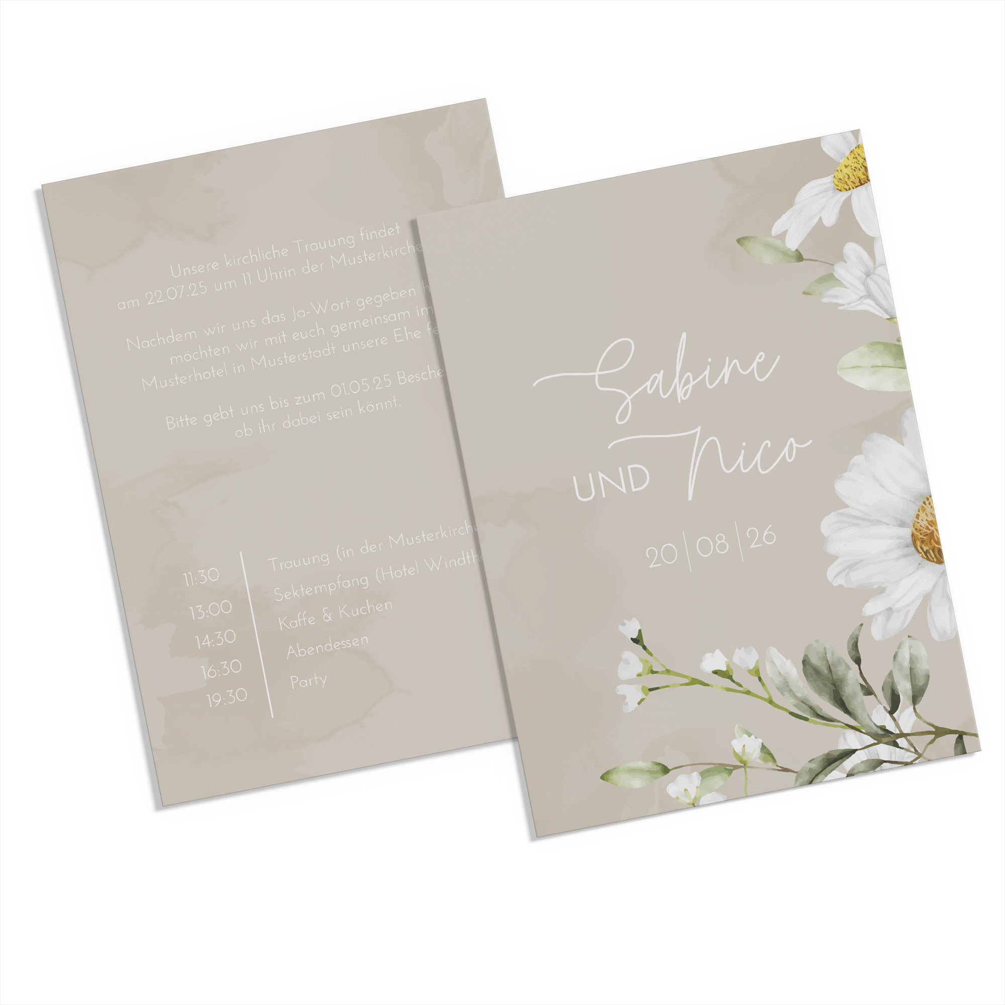 Postkarte DIN A6 im Hochformat - Floral "Daisy Field"