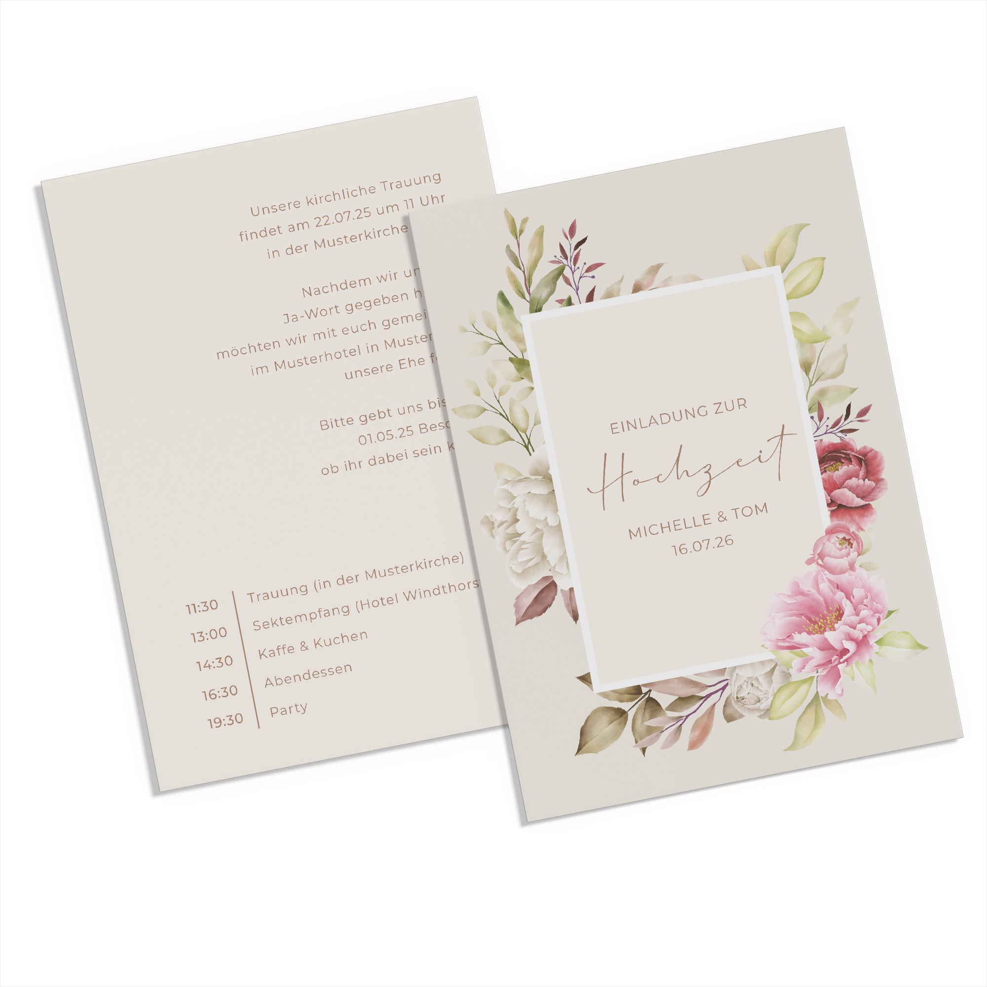 Postkarte DIN A6 im Hochformat - Floral "Peony Bloom"