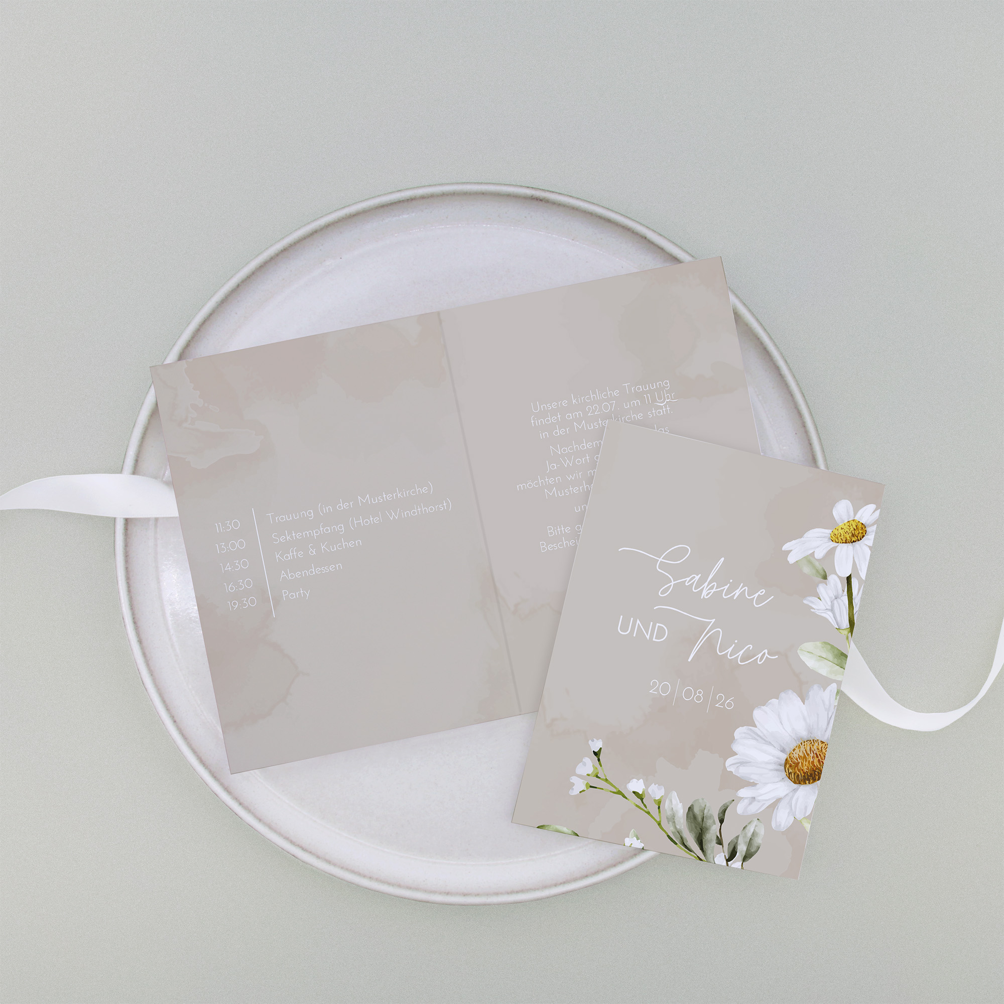 Klappkarte DIN A6 im Hochformat - Floral "Daisy Field"