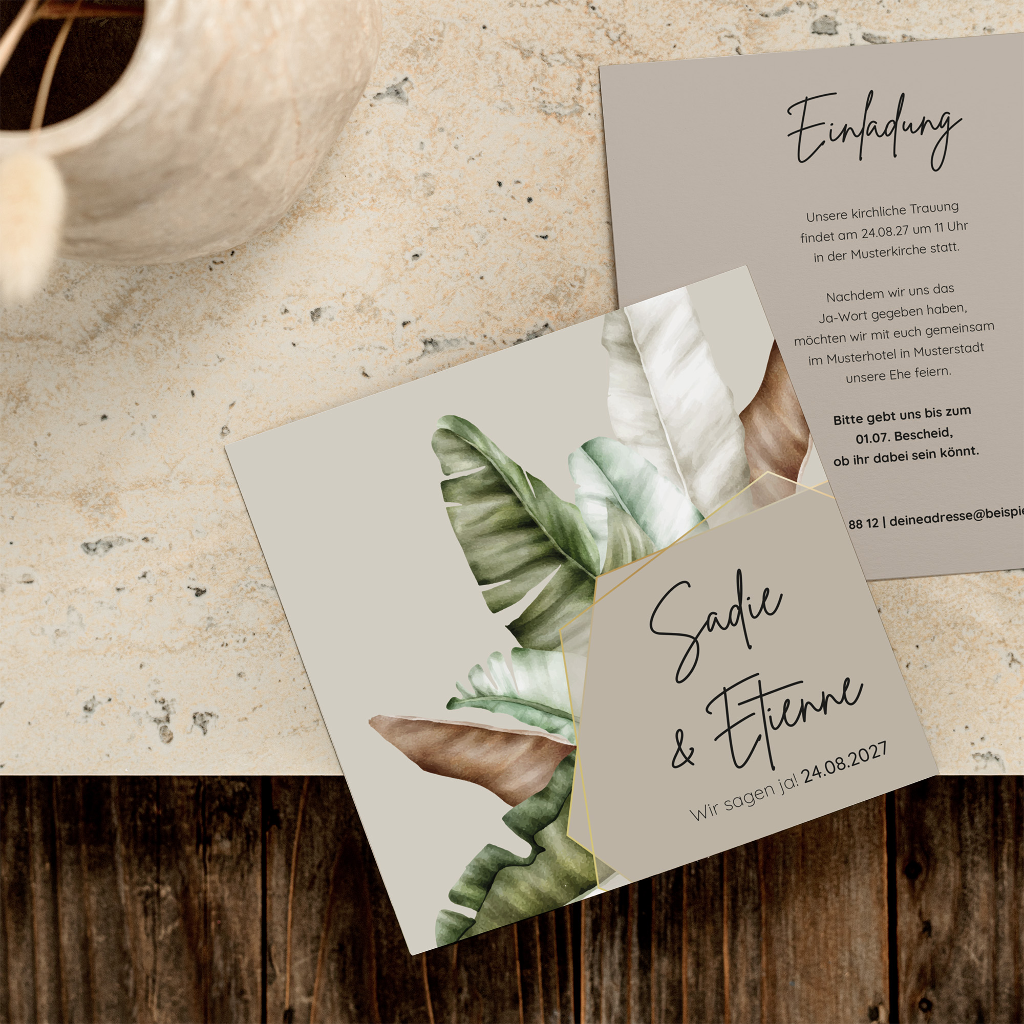 Postkarte Quadrat 148 x 148 mm - Greenery "Manila 02"