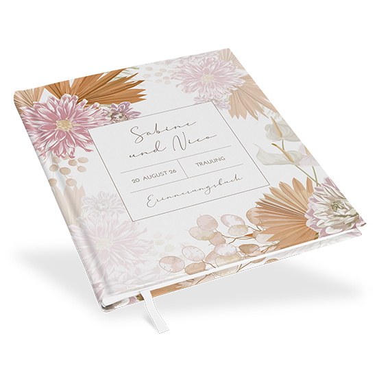 Erinnerungsbuch Hochzeit - Floral "Terracotta Blossom"