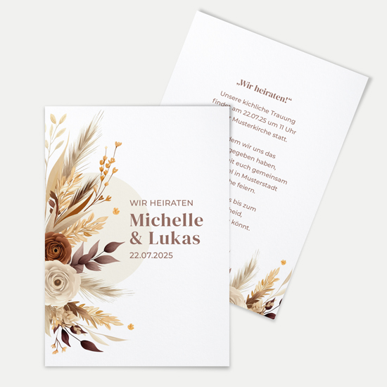 Postkarte DIN A6 im Hochformat - Boho "Earth Bouquet"