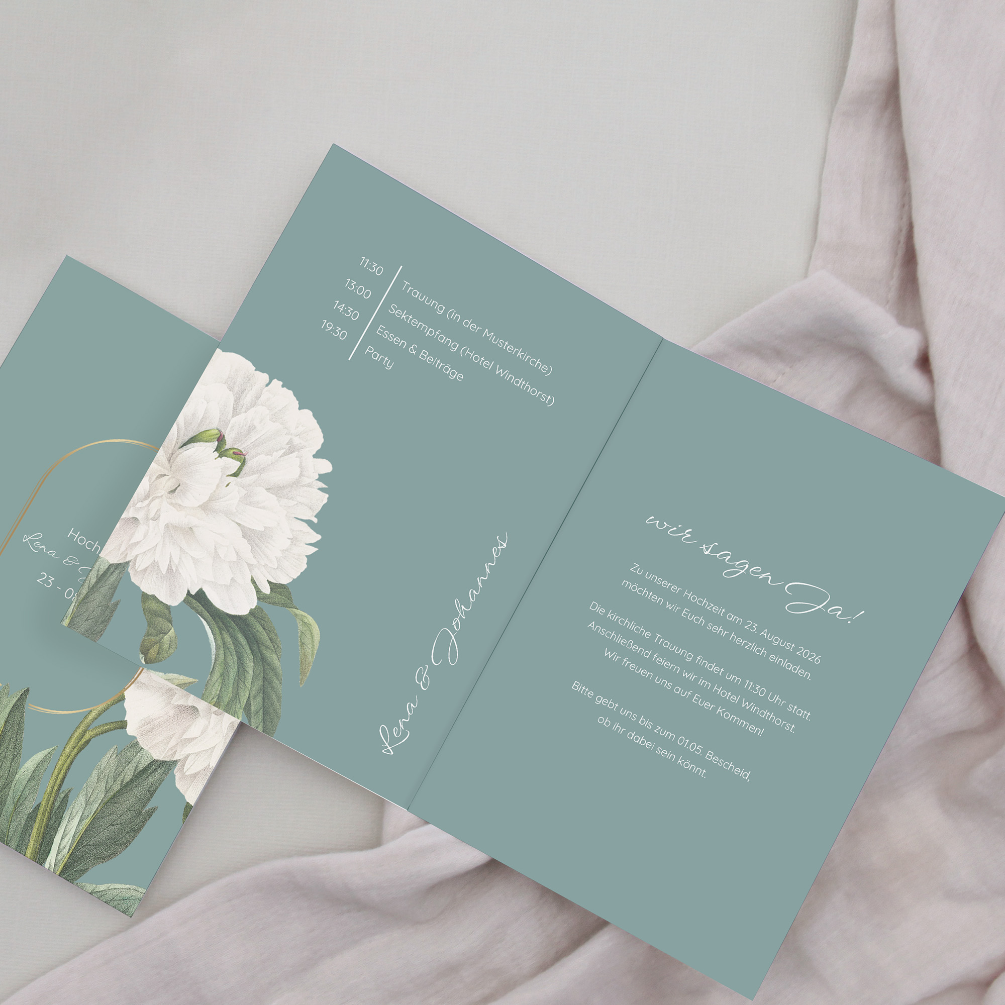 Klappkarte DIN A6 im Hochformat - Vintage - "Floral Epoque"