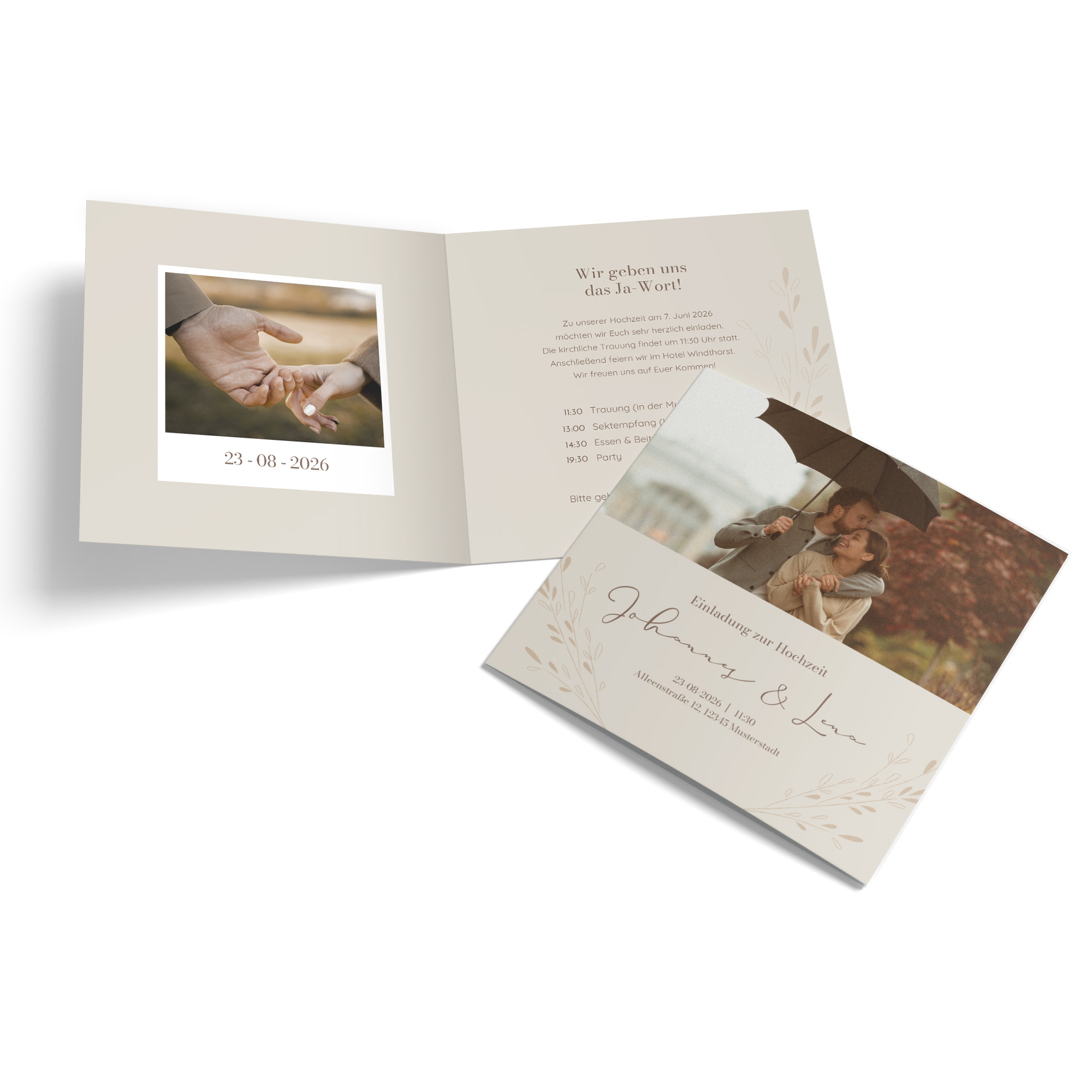 Klappkarte Quadratisch 148 x 148 mm - Vintage "Golden Memories"