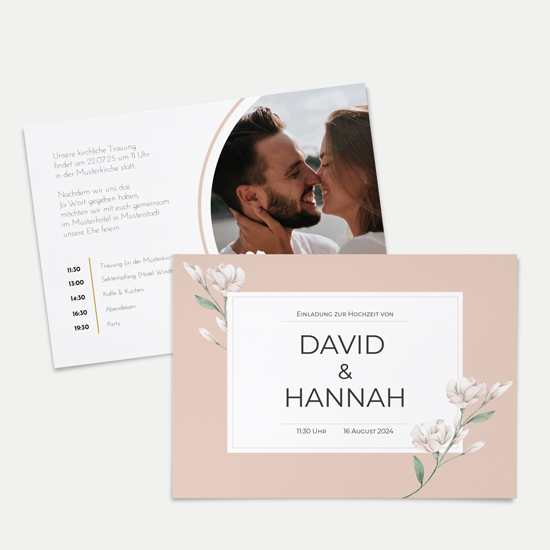 Postkarte DIN A6 im Querformat - Floral "Neutral Florals"