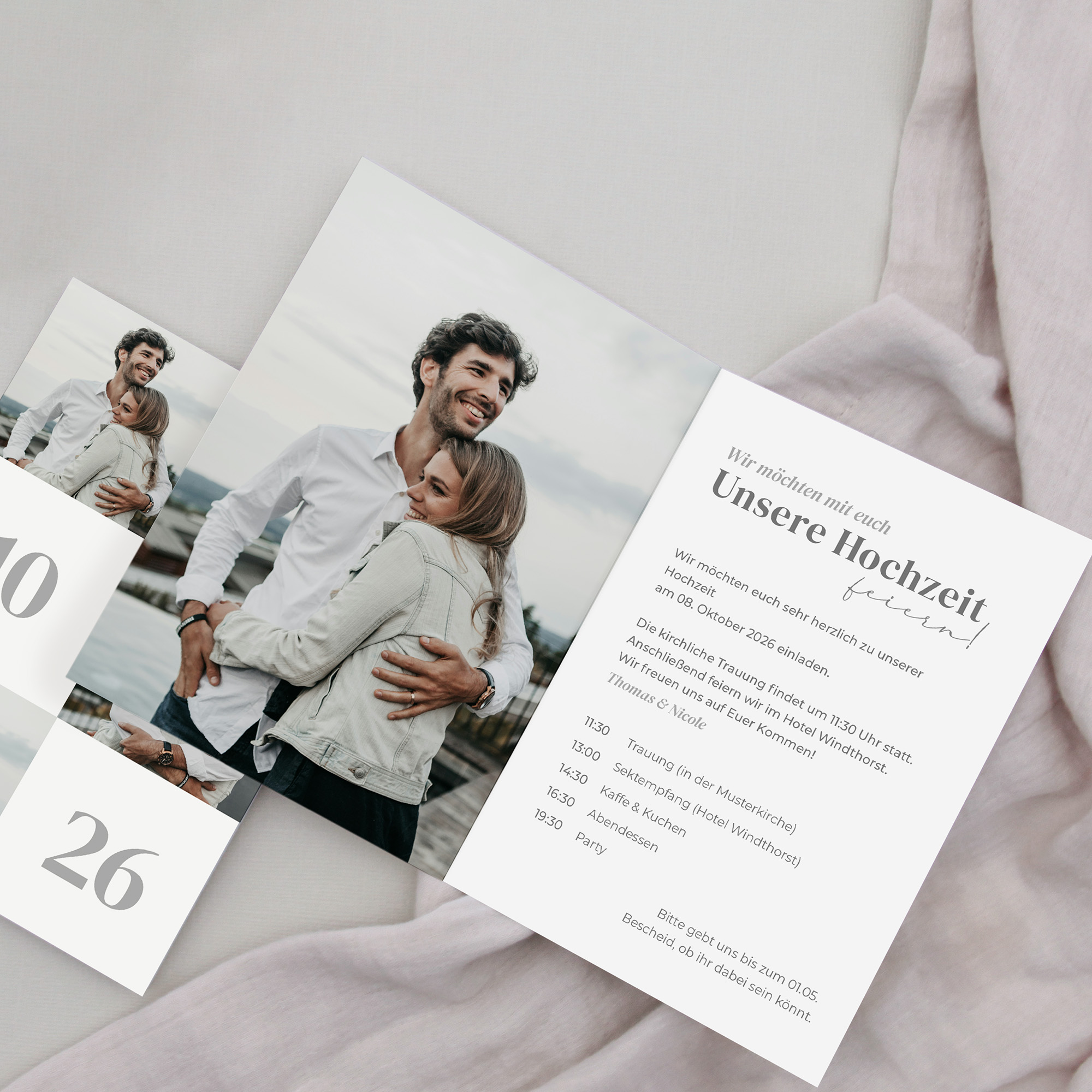 Klappkarte DIN A6 im Hochformat - Minimalistisch "Oslo"