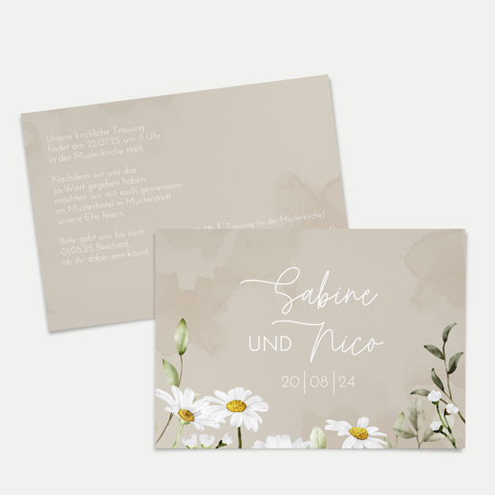 Postkarte DIN A6 im Querformat - Floral "Daisy Field"