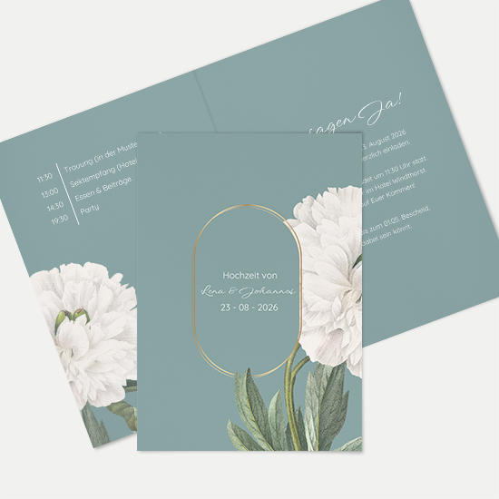 Klappkarte DIN A6 im Hochformat - Vintage - "Floral Epoque"