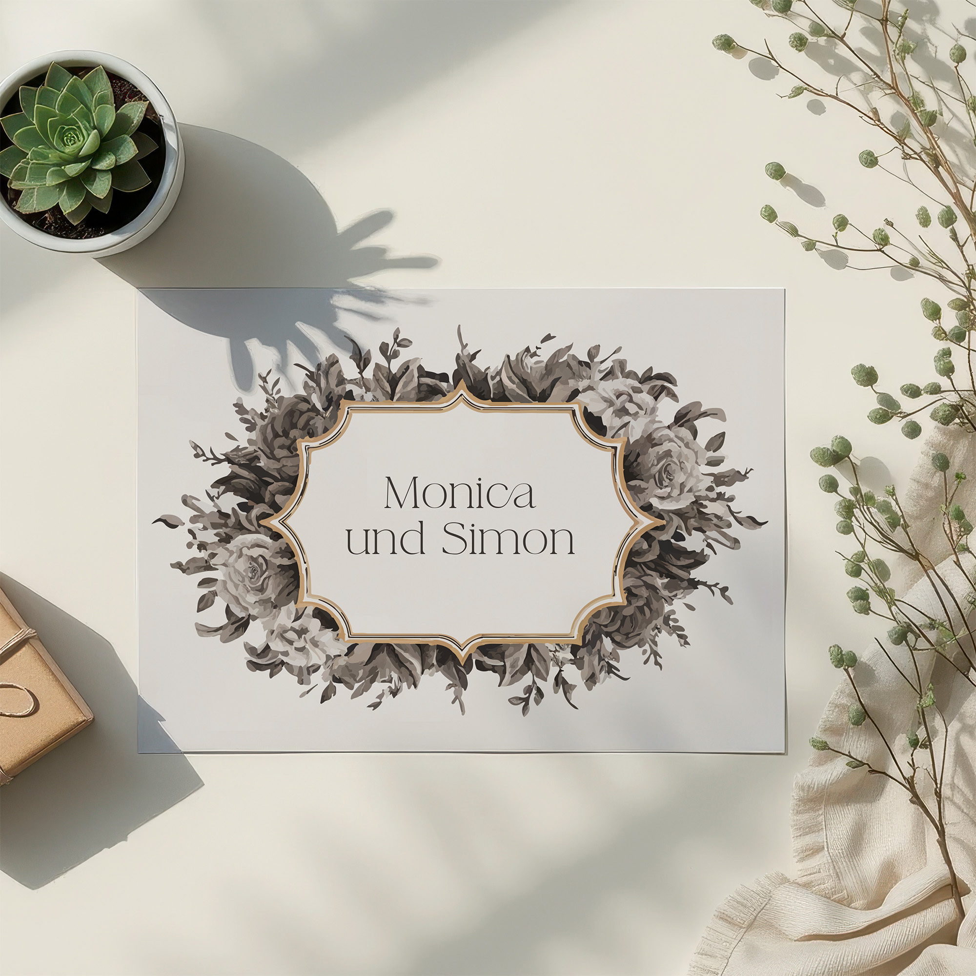 Postkarte DIN A6 im Querformat - Vintage "Baroque Frame"