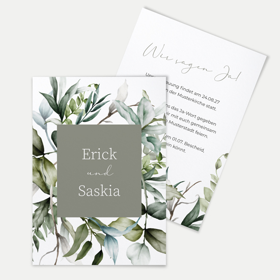 Postkarte DIN A6 im Hochformat - Greenery "Pure Greenery"