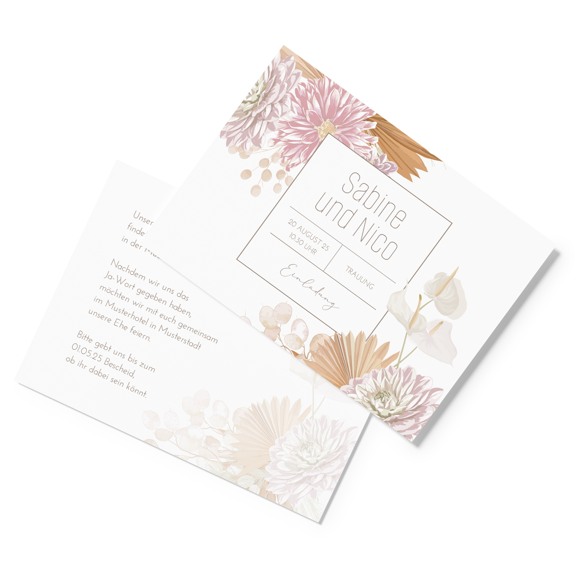 Postkarte DIN A6 im Querformat - Floral "Terracotta Blossom"