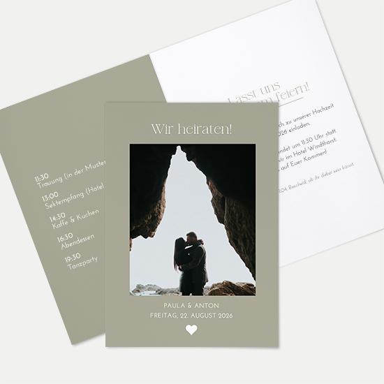 Klappkarte DIN A6 im Hochformat - Minimalistisch "Vienna"