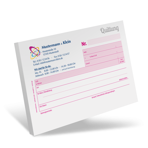 Quittungsblock #4 optional nummeriert