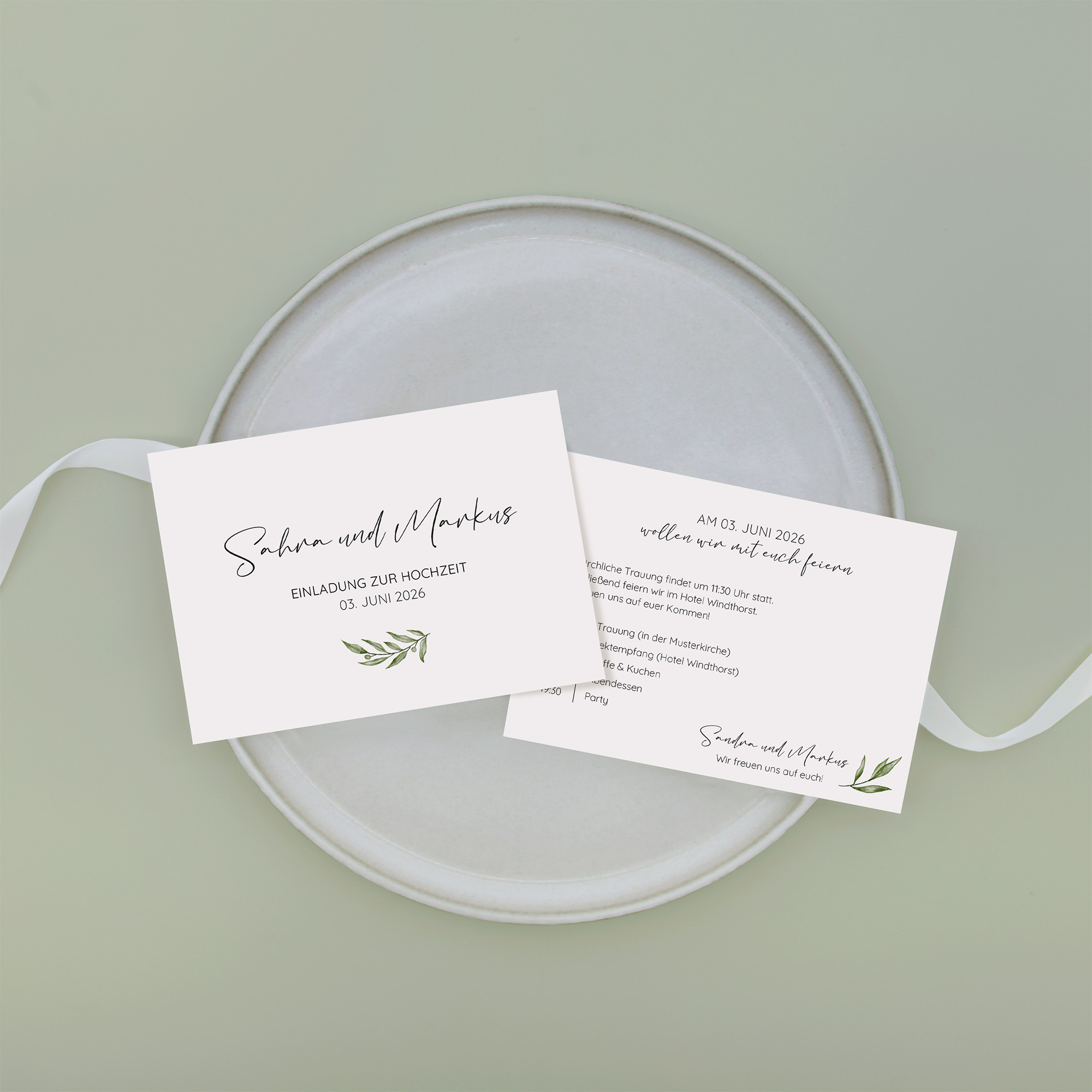 Postkarte DIN A6 im Querformat - Minimalistisch "Olivetta"