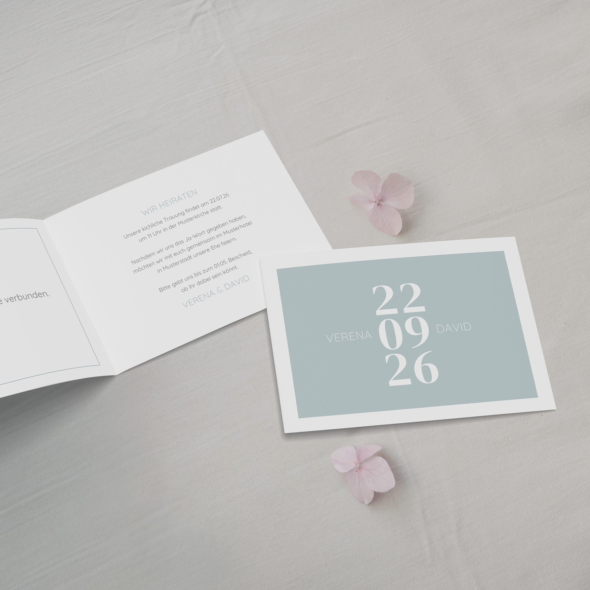 Klappkarte DIN A6 im Querformat - Minimalistisch "Lisbon"