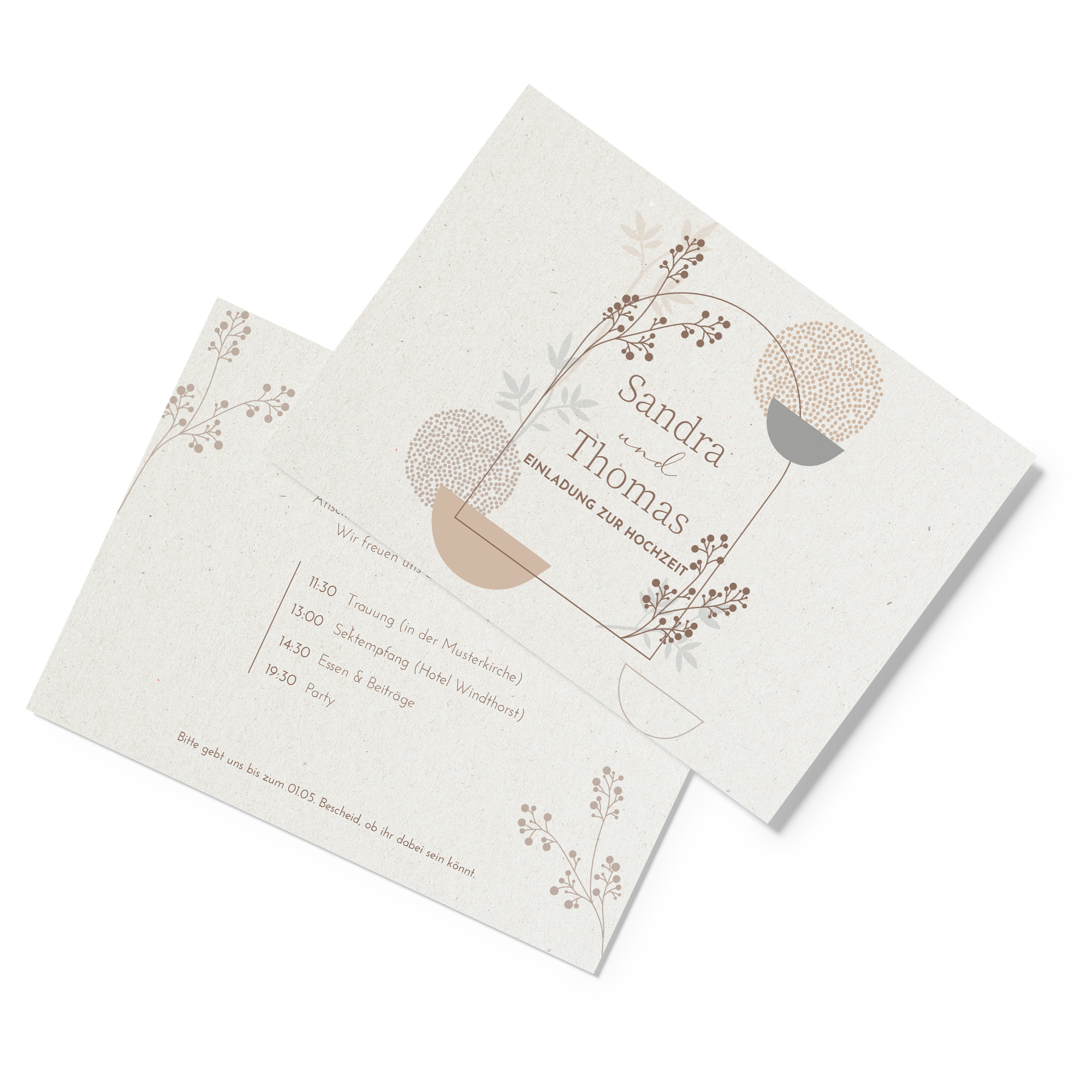 Postkarte DIN A6 im Querformat - Boho "Stone Bloom"