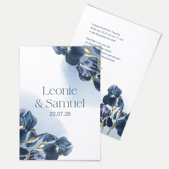 Postkarte DIN A6 im Hochformat - Floral "Blue Petal"