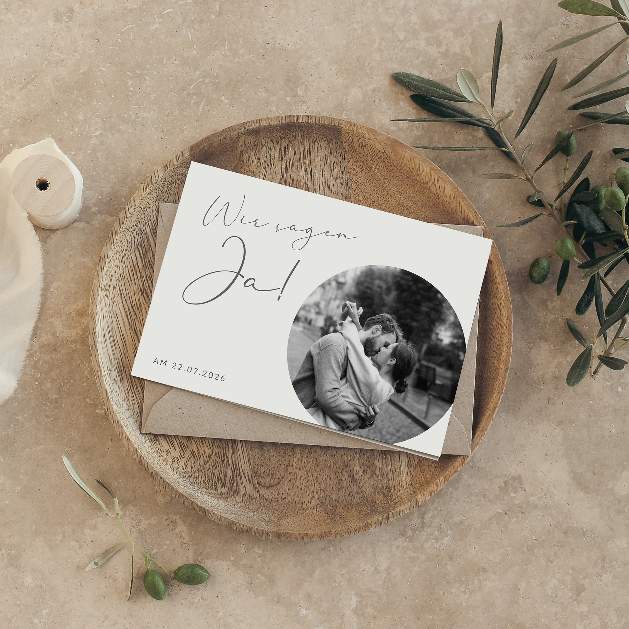 Klappkarte DIN A6 im Querformat - Minimalistisch "Paris"