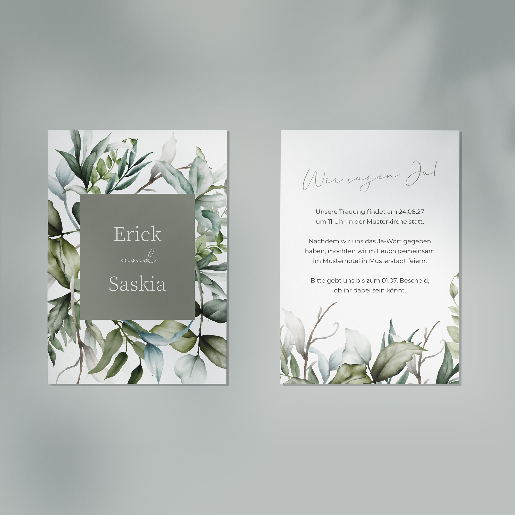 Postkarte DIN A6 im Hochformat - Greenery "Pure Greenery"