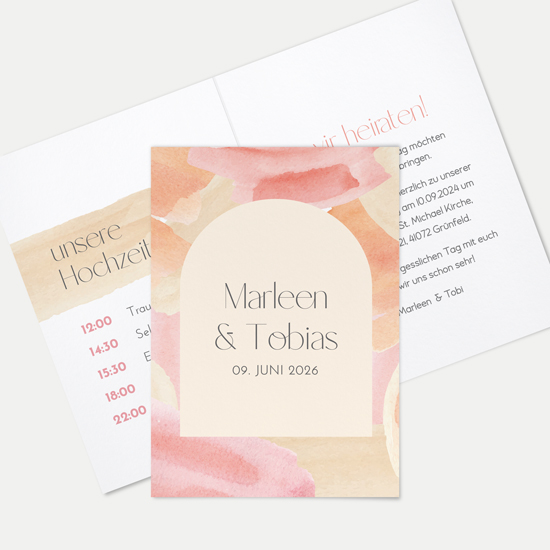 Klappkarte DIN A6 im Hochformat -Aquarell "sunset stroke"