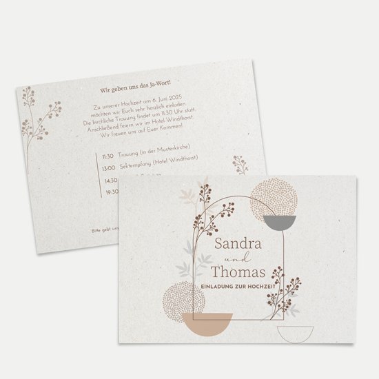 Postkarte DIN A6 im Querformat - Boho "Stone Bloom"