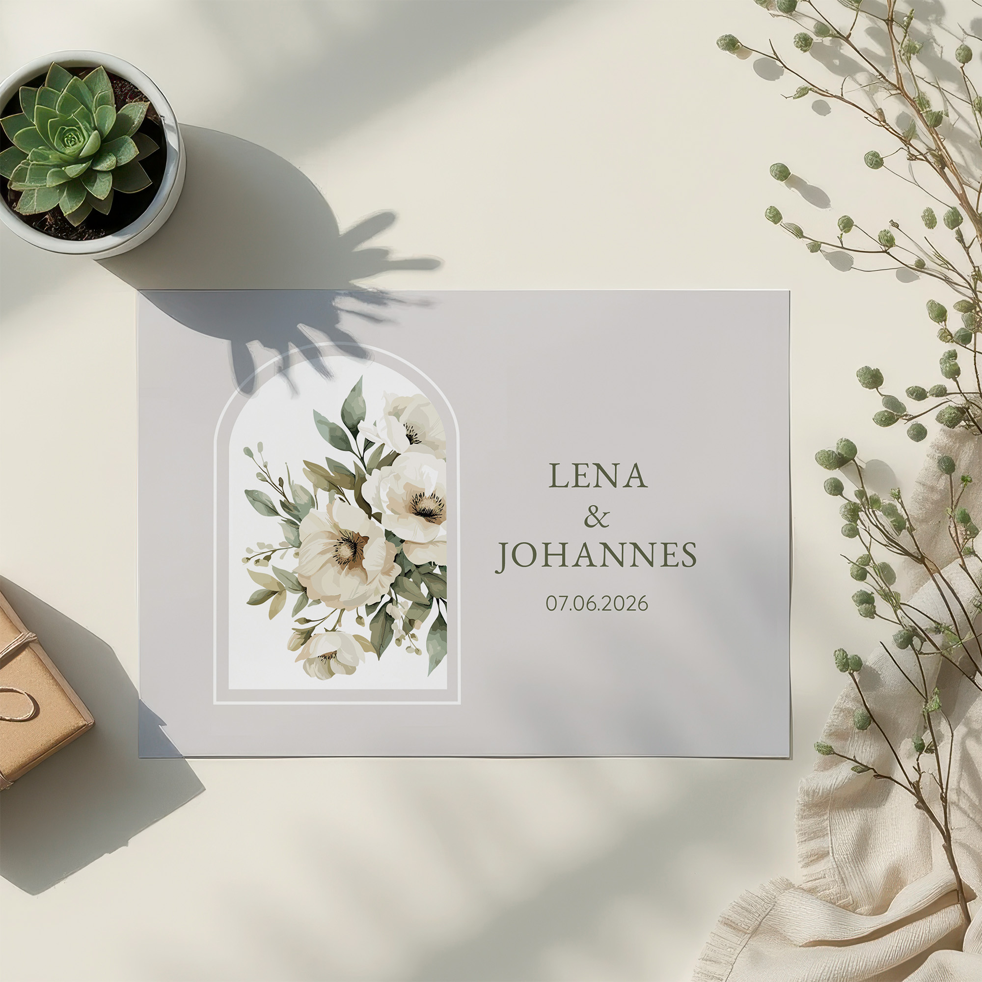 Postkarte DIN A6 im Querformat - Vintage "Ivory Garden"