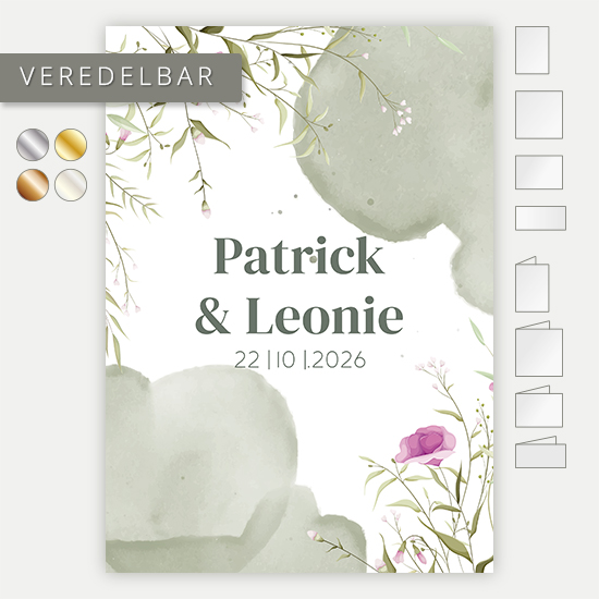 Postkarte DIN A6 im Hochformat - Aquarell "Wildflower Garden"