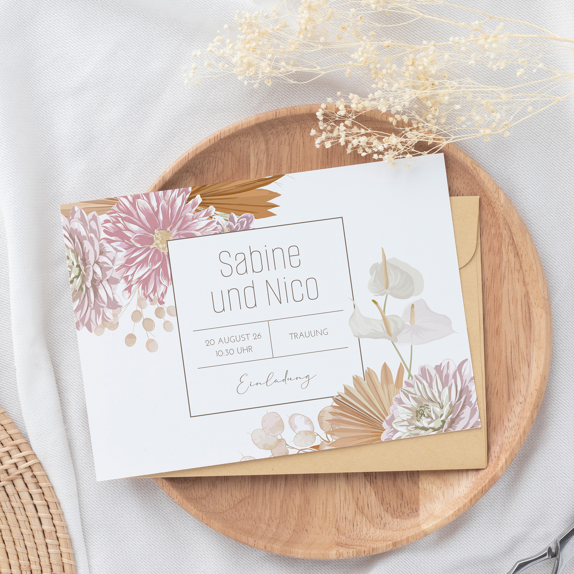 Postkarte DIN A6 im Querformat - Floral "Terracotta Blossom"