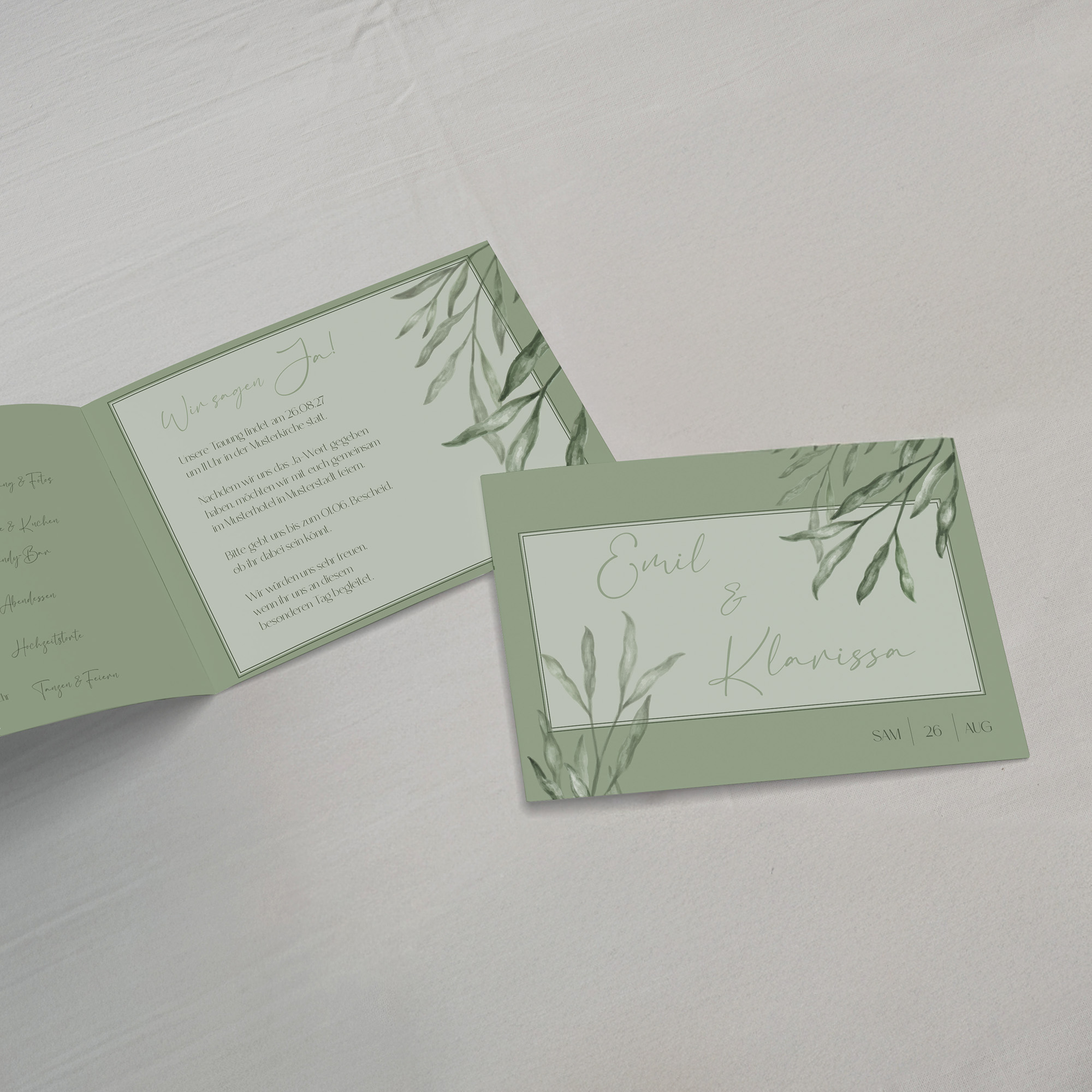 Klappkarte DIN A6 im Querformat - Greenery "Natural Frame"