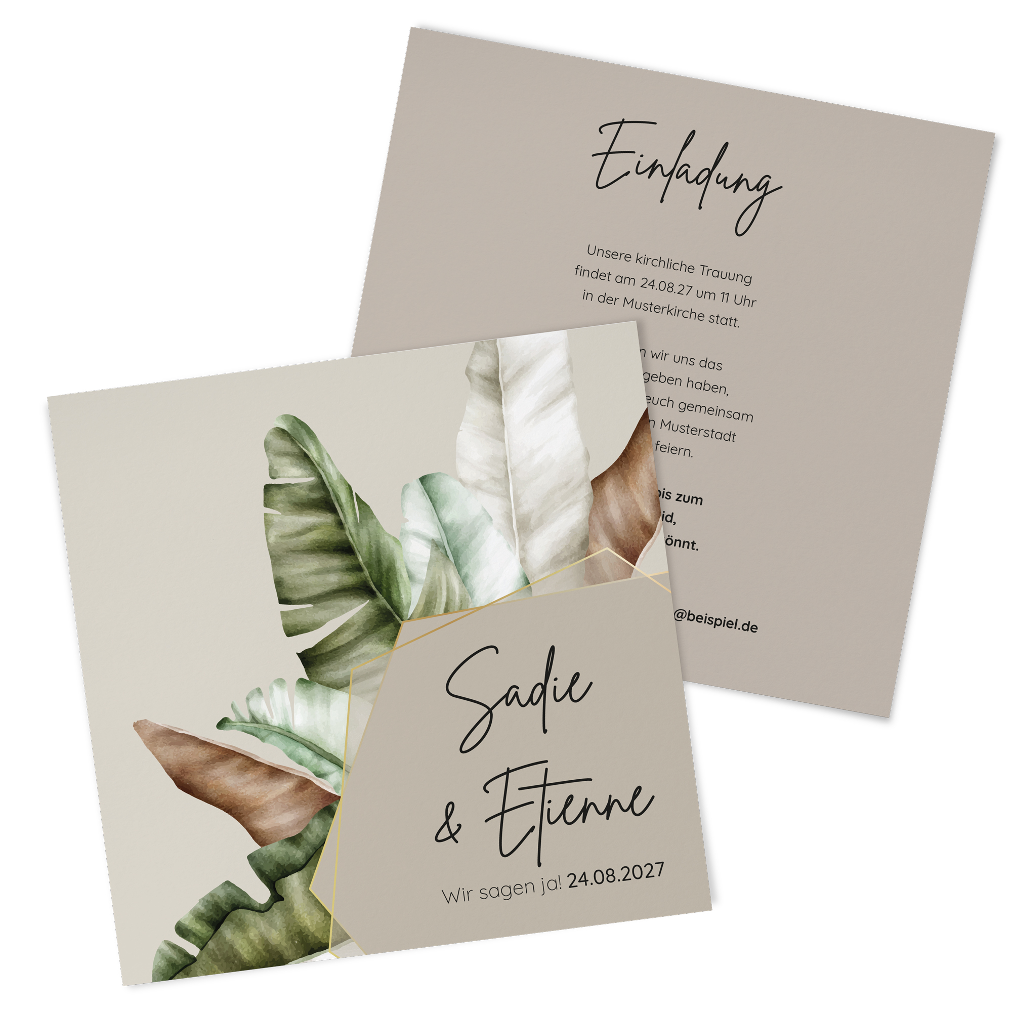 Postkarte Quadrat 148 x 148 mm - Greenery "Manila 02"