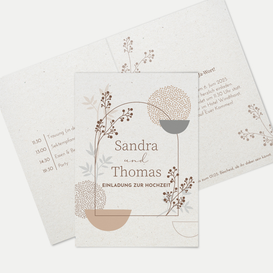 Klappkarte DIN A6 im Hochformat - Boho "Stone Bloom"