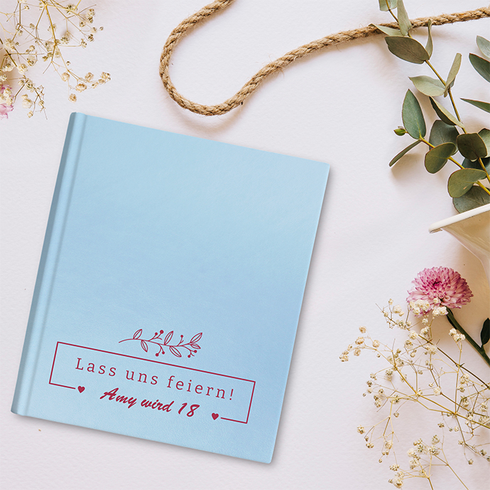 Gästebuch Geburtstag Hellblau
