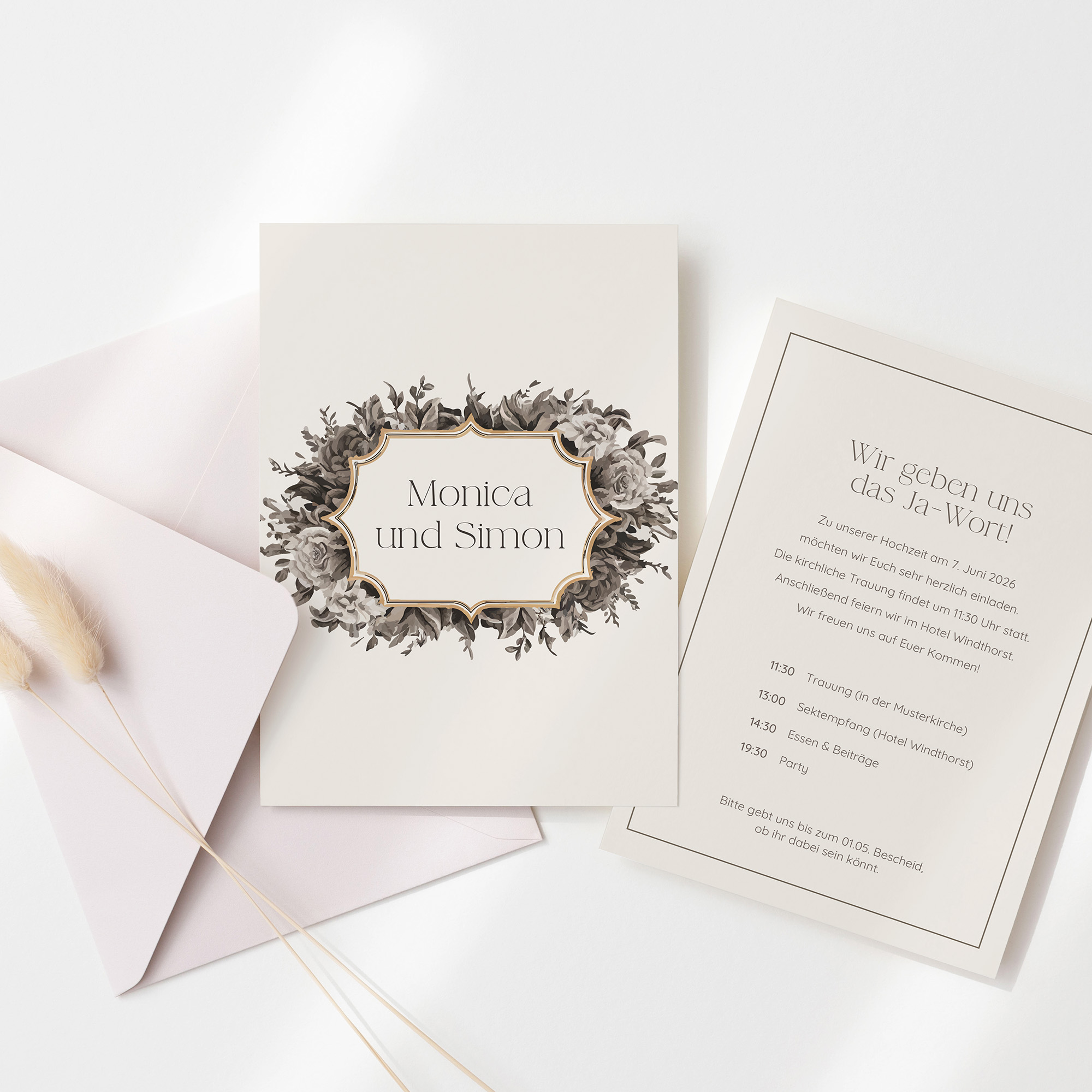 Postkarte DIN A6 im Hochformat - Vintage "Baroque Frame"