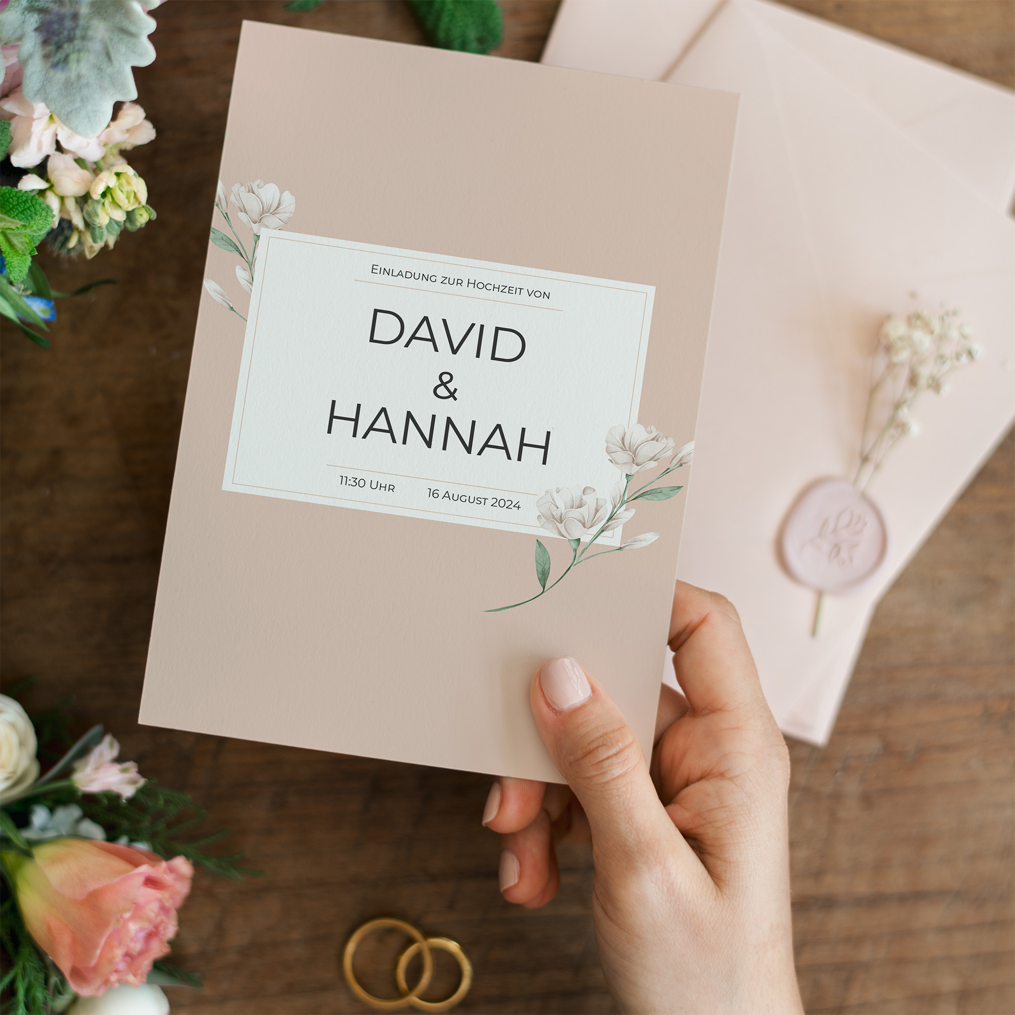 Postkarte DIN A6 im Hochformat - Floral "Neutral Florals"