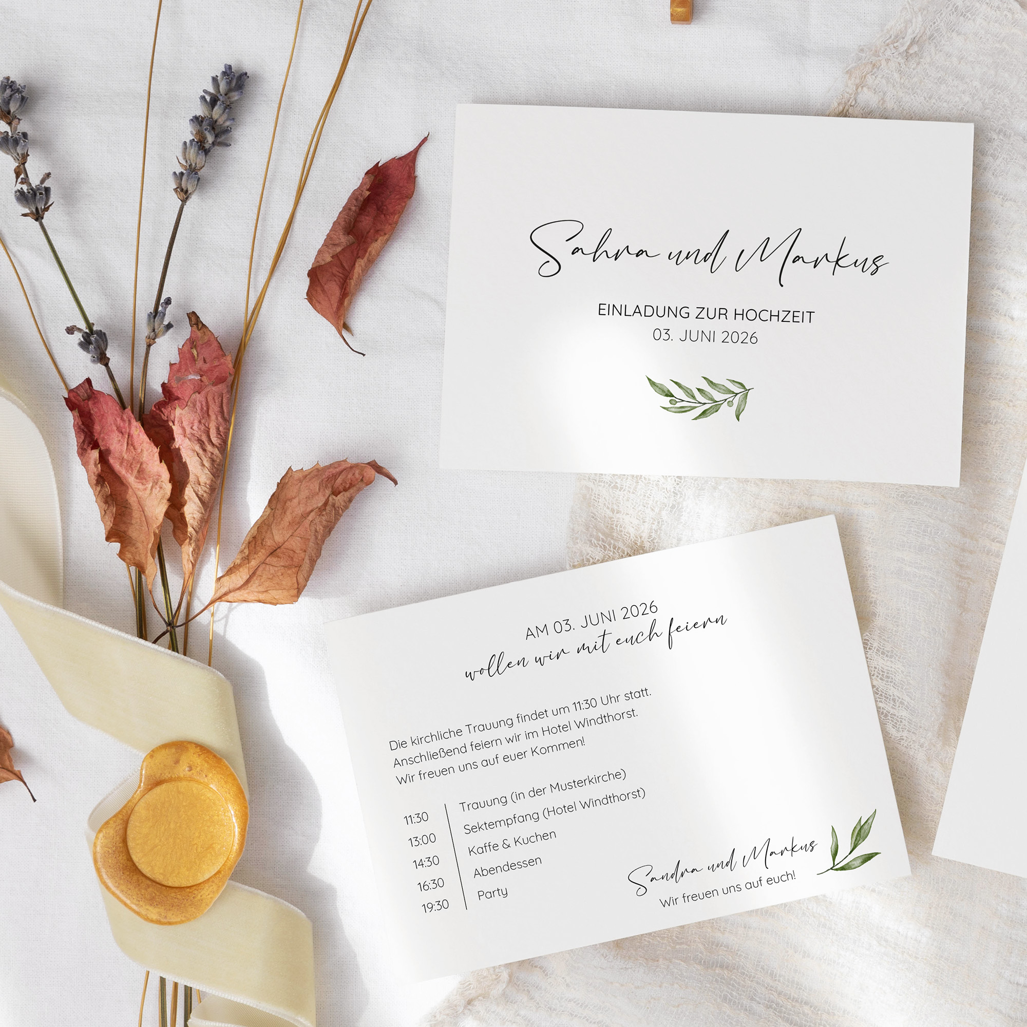 Postkarte DIN A6 im Querformat - Minimalistisch "Olivetta"