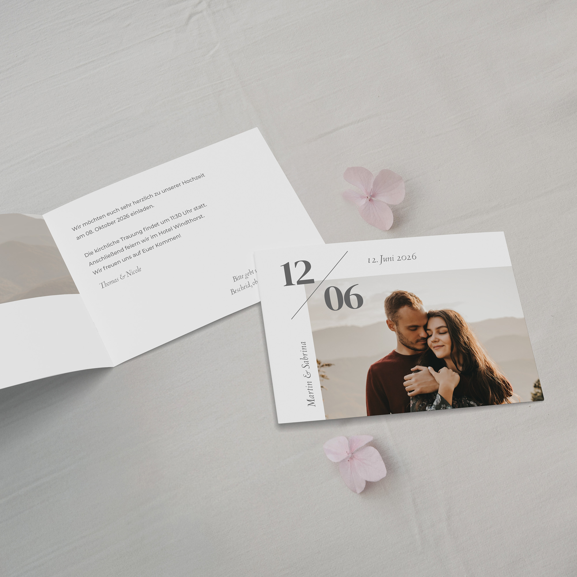 Klappkarte DIN A6 im Querformat - Minimalistisch "Helsinki"