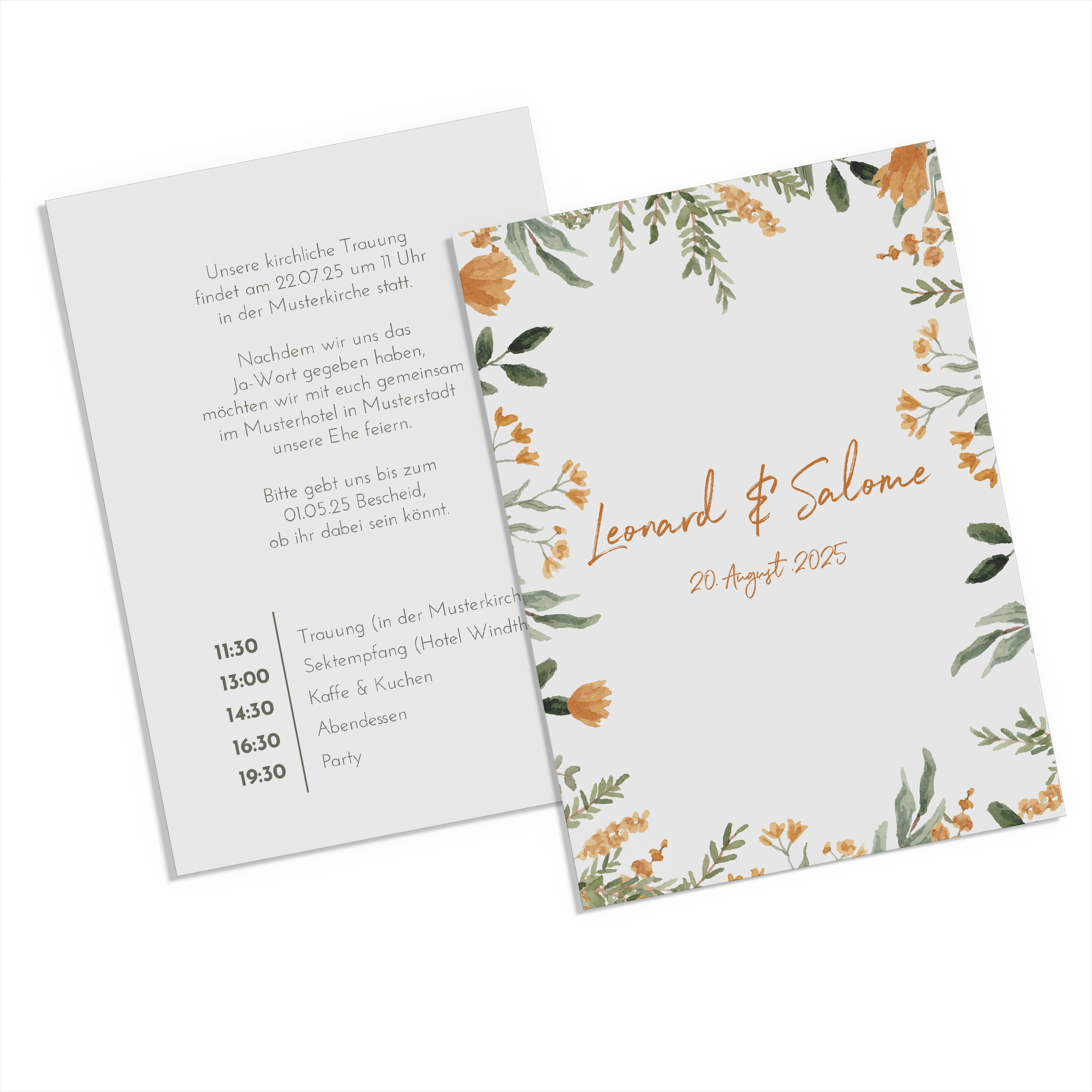 Postkarte DIN A6 im Hochformat - Floral "Warm Botanicals"