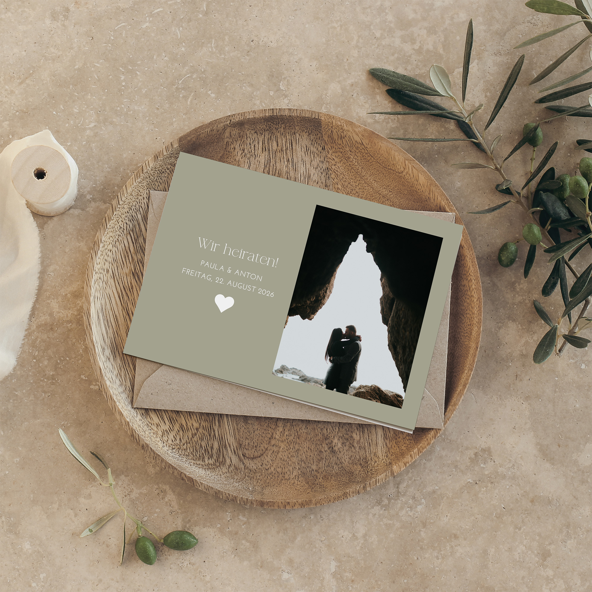 Klappkarte DIN A6 im Querformat - Minimalistisch "Vienna"