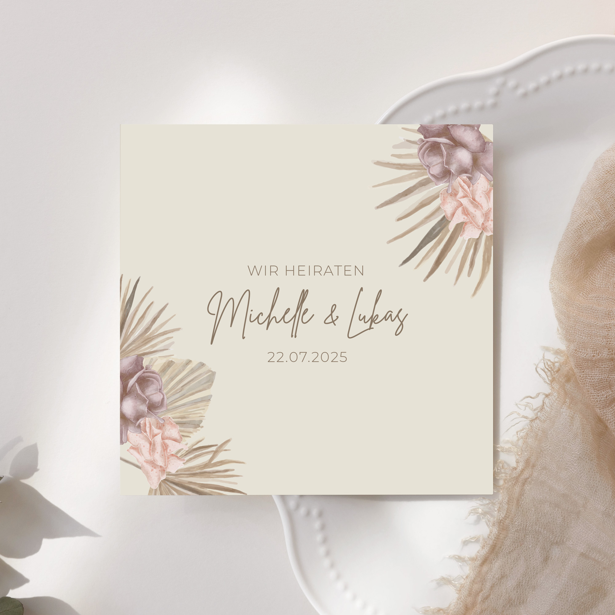 Postkarte Quadrat 148 x 148 mm - Boho "Boho Minimal"