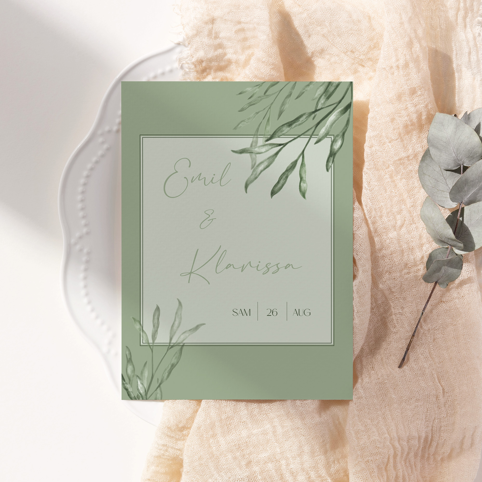 Postkarte DIN A6 im Hochformat - Greenery "Natural Frame"