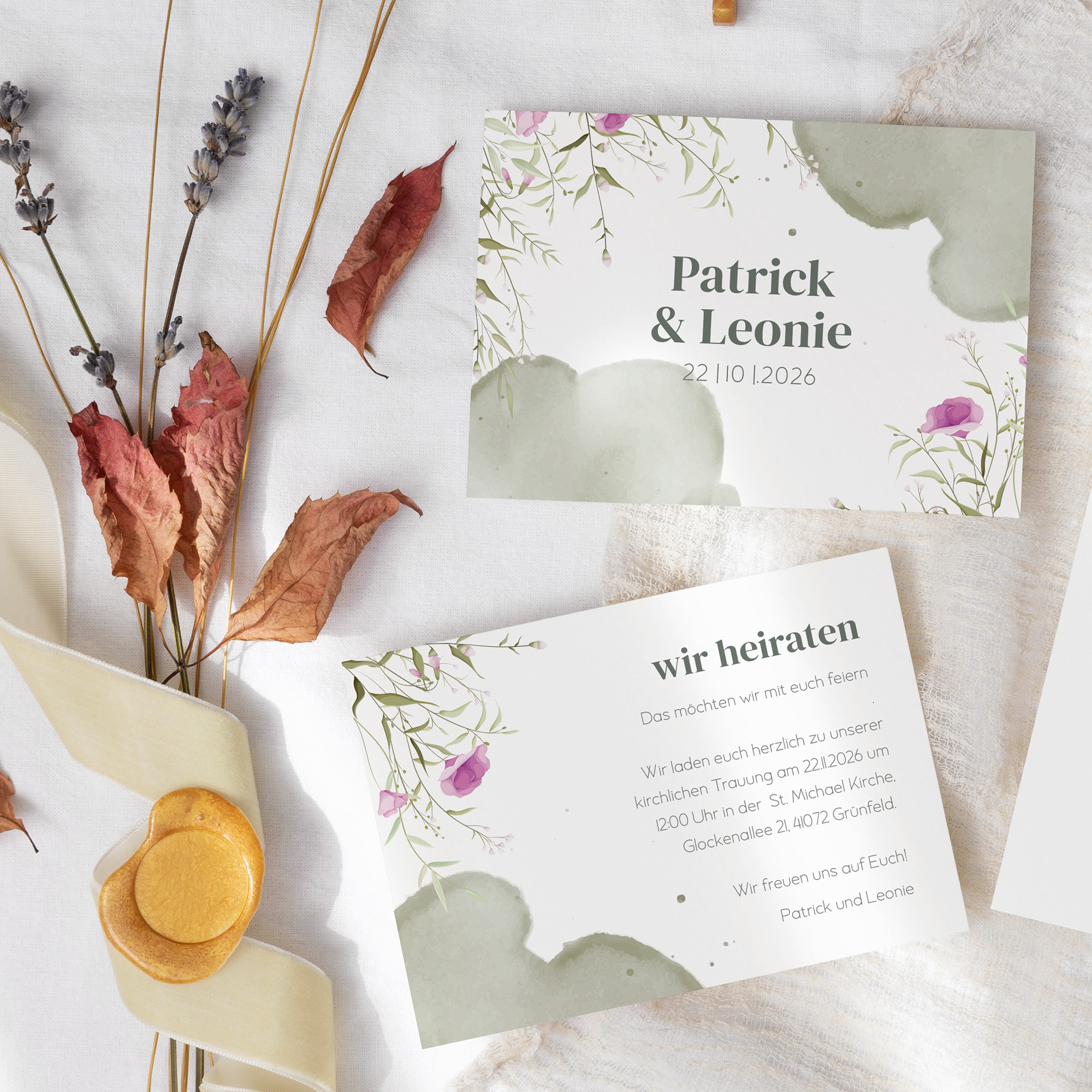 Postkarte DIN A6 im Querformat - Aquarell "Wildflower Garden"