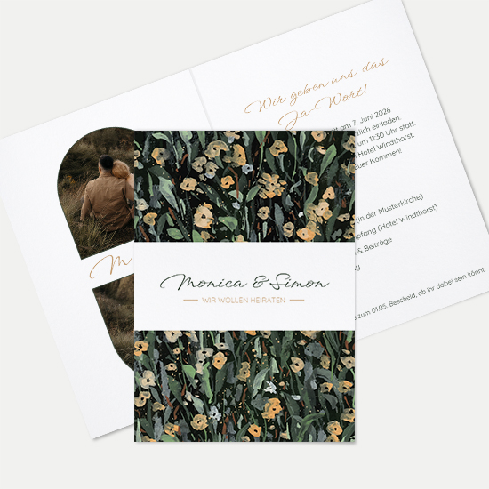 Klappkarte DIN A6 im Hochformat - Vintage - "La Campagna"