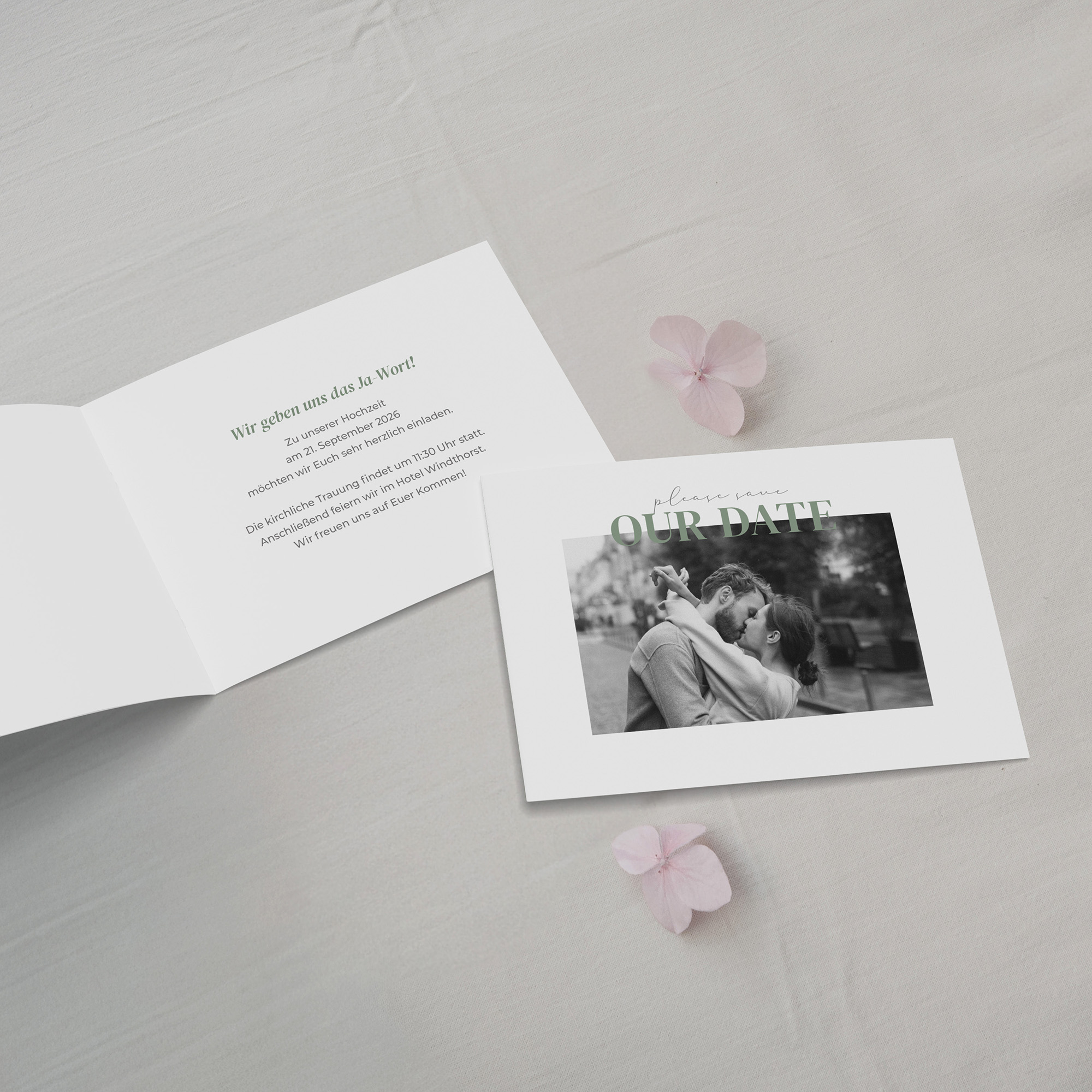 Klappkarte DIN A6 im Querformat - Minimalistisch "Berlin"